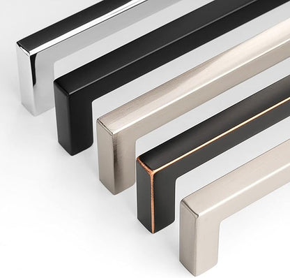 KOOFIZO Solid Square Bar Cabinet Handle - Chrome Furniture Pull, 12.6 Inch/320mm Screwhole Distance, 1-Piece for Kitchen Cupboard Door, Bedroom Dresser Drawer, Bathroom Wardrobe Hardware