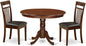 East West Furniture HLCA3-MAH-LC 3 Piece Kitchen Table Set for Small Spaces Contains a Round Dining Room Table with Pedestal and 2 Faux Leather Upholstered Chairs, 42x42 Inch, Mahogany