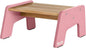 1-Step Wooden Step Stool for Toddlers | Kids Step Stool for Bathroom Sink, Kitchen, and Potty Training | Non-Slip Stool for Toilet Independence | Wooden Step for Children Ages 2+ Pink