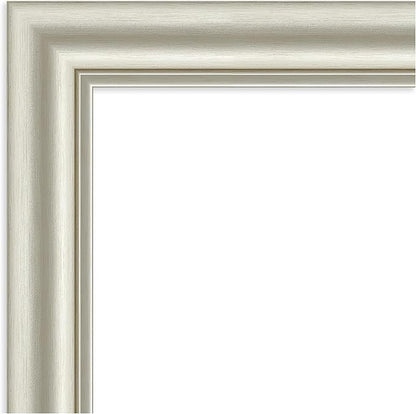 Amanti Art Bathroom Mirror for Over Sink, 28x34 Sophia Silver Rectangle Vanity Mirror, Large Traditional Frame, Hangs Horizonally and Vertically, Bathroom Wall Decor, Beveled Edge