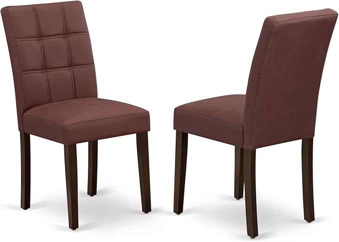 East West Furniture DOAS5-MAH-26 5 Piece Dining Room Table Set Includes A Kitchen Table and 4 Burgundy Polyester Fabric Padded Chairs, Mahogany