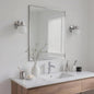 24x32 Inch Nickel Bathroom Mirror for Wall, Aluminum Frame Rectangle Rectangular Vanity Mirror, Modern Large for Bedroom, Living Room, Horizontal or Vertical