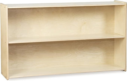 Daycare Shelves for Kids, Bookcase with 2 Shelves for Storage, Wood Furniture for Toddlers, Children, Montessori, Classroom, 47-inch Width