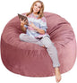 3 Ft Large Bean Bag Chairs for Adults/Teens with Memory Foam Filling, Comfy Bean Bag Sofa with Filler Included, Soft Dutch Velvet Fabric Beanbags,3 Foot, Pink