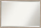 Amanti Art White Bathroom Mirror for Over Sink, 25x37 Hardwood Wedge White Wash Rectangle Vanity Mirror, Large Country Rustic Wood Frame, Hangs Horizonally and Vertically, Bathroom Wall Decor,