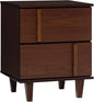 Walker Edison Sprague Contemporary Detailed Drawer Solid Wood Nightstand, 20 Inch, Walnut