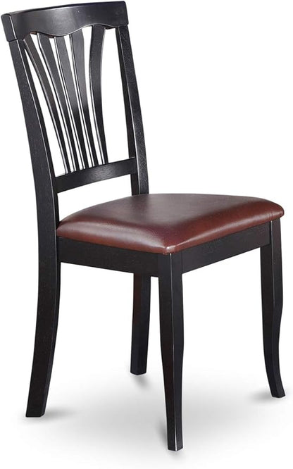 East West Furniture QUAV7-BCH-LC 7 Piece Kitchen Table Set Consist of a Rectangle Dining Table with Butterfly Leaf and 6 Faux Leather Dining Room Chairs, 40x78 Inch, Black & Cherry