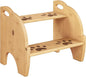 HOOBRO Wooden Toddler Step Stool for Kids, Two Step Stools with Handles and Safety Non-Slip Pads, Bamboo Step Stool for Sink, Bathroom, Kitchen, Bedroom, Easy to Move, Natural YL21JD01