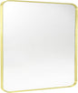 Gold Metal Framed Bathroom Mirror for Wall, Brushed Gold Rounded Corner Rectangular Bathroom Vanity Mirror, Anti-Rust, Tempered Glass (30" x 36", Gold)