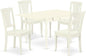 East West Furniture MZAV5-LWH-W 5 Piece Dinette Set for 4 Includes a Rectangle Dining Room Table with Dropleaf and 4 Dining Chairs, 36x54 Inch, Linen White