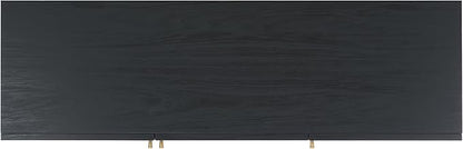 SAFAVIEH Aino TV Stand for up to 60" Flatscreen – Black with Rattan Mesh, 3 Doors with Interior Storage, Sideboard Cabinet, Entertainment Media Console (MED9618B)