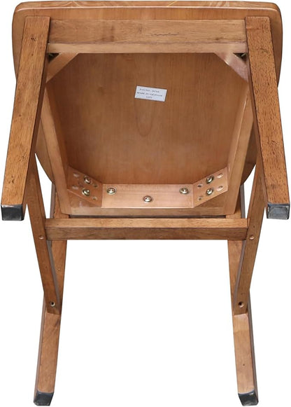 IC INTERNATIONAL CONCEPTS Set of Two San Remo SplatBack Dining Chairs, Distressed Oak