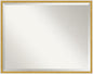 Amanti Art White Bathroom Mirror for Over Sink, 23x29 Paige White Gold Rectangle Vanity Mirror, Large Modern Contemporary Wood Frame, Hangs Horizonally and Vertically, Bathroom Wall Decor, Beveled