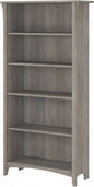 Bush Furniture Salinas 5 Shelf Bookcase in Driftwood Gray, Tall Bookshelf, Large Book Shelf for Living Room, Home Office, or Entryway