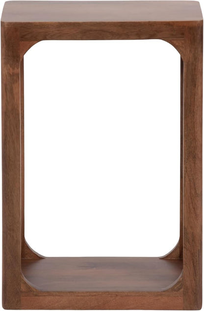 Kate and Laurel Dahl Modern Slatted Wooden Slim Side Table