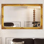 35" x 23" Large Antique Mirror, Gold Vintage Wall Mirror with Baroque Wood Frame for Elegant Victorian Living Room, Ornate Entryway Over Console