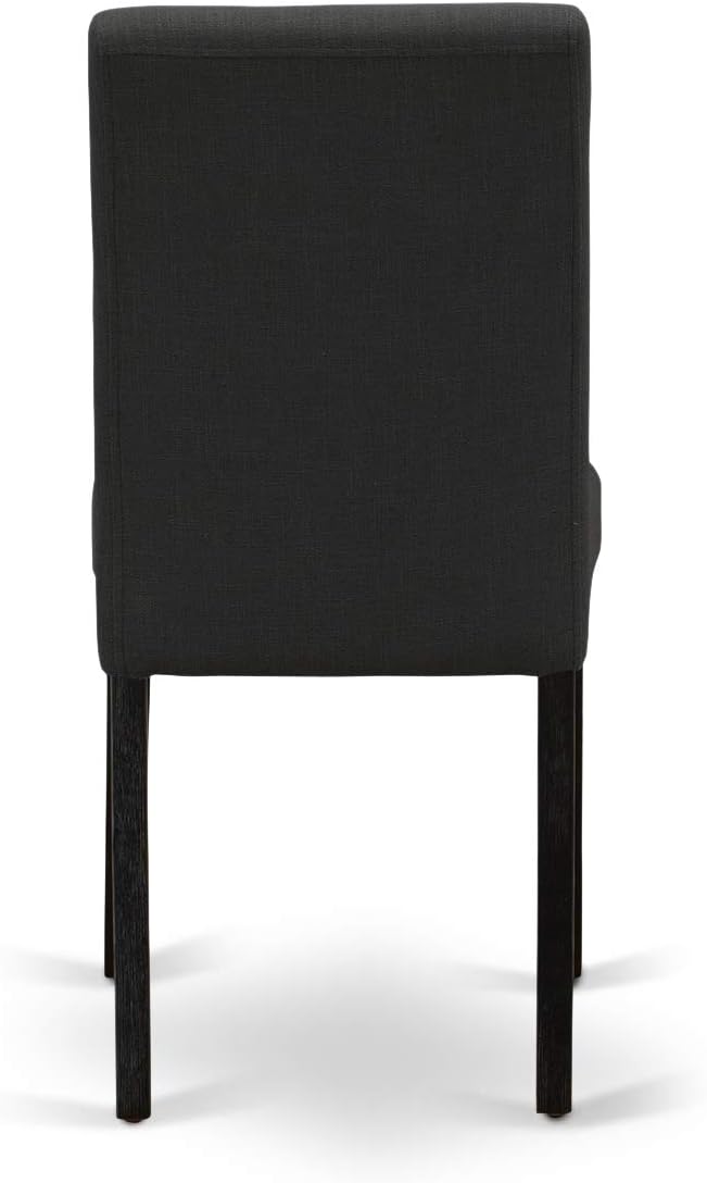East West Furniture X627AB624-5 5 Piece Dining Room Furniture Set Includes a Rectangle Dining Table with X-Legs and 4 Black Color Linen Fabric Upholstered Chairs, 40x72 Inch, Multi-Color