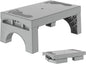 Folding Step Stool for Adults Kids, Heavy Duty Non-Slip Foldable Stepping Stool with 400-LBS Capacity, Safety Collapsible Foot Step Stool for Bathroom Bedroom Kitchen, Bed Steps for High Beds, Gray