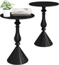Benkyo Living Room Side Tables Set of 2 Black Round Small End Tables livingroom Sofa End Tables Set of 2 Metal Nightstands Morden Side Table for Bedroom，Black