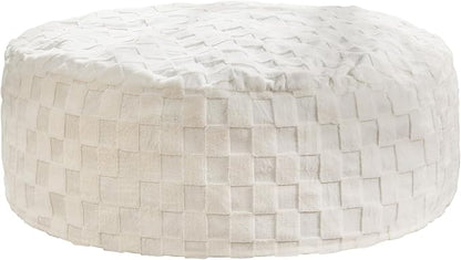 Hobestluk Bean Bag Chairs Beanbag Chair with Filler Adult Bean Bags with Fluffy Cover, Giant Bean Bag Chairs for Adults for Living Room, Bedroom (White, 5FT - 50” x 50” x 24”)
