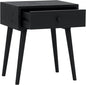 NTC Solid Oak Lux Nightstand with Drawer, Mid Century Modern Side Table Bedroom, Bedside Furniture, Night Stand, End Table, Easy Assembly - Burnt Black