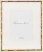 Lawrence Frames Bamboo Design Metal Frame, 8x10, Matted 5x7, Gold