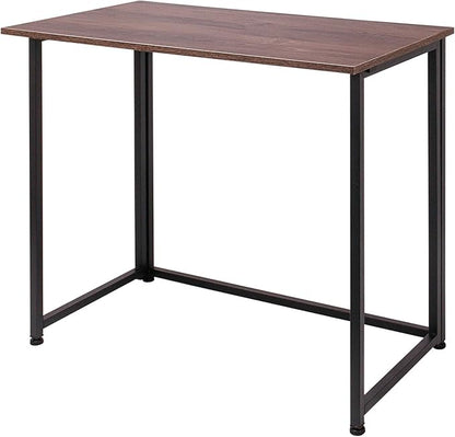 Leopard Outdoor Products Folding Computer Desk for Small Spaces, Space-Saving Home Office Foldable Computer Laptop Writing Desk, Compact Study Reading Table (Dark Brown)