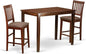 East West Furniture YAVN3-MAH-C 3 Piece Kitchen Counter Height Dining Table Set Contains a Rectangle Dining Room Table and 2 Linen Fabric Upholstered Chairs, 30x48 Inch, Mahogany