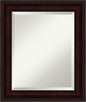Amanti Art Brown Wall Mirror 25x21 Coffee Bean Brown Rectangle Bathroom Mirror for Wall Decor Living Room, Small Casual Frame, Hangs Horizonally and Vertically, Bathroom Decor, Beveled Edge from WI