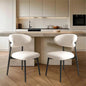 Upholstered Dining Chairs Set of 2,Mid Century Modern Kitchen Chairs with Back and Wood Frame,Faux Leather Dinner Chairs (White + Black Legs, Set of 2)