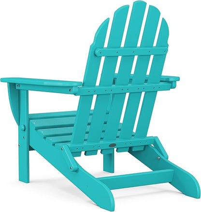 POLYWOOD AD5030AR Classic Folding Adirondack Chair, Height: 35.00" - Width: 29" - Depth: 35.00", Aruba
