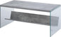 Convenience Concepts SoHo Modern Living Storage Shelf, Contemporary Coffee Table for Family Room, 40", Faux Birch/Glass