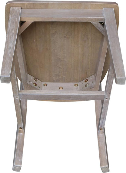 International Concepts Set of Two San Remo Splatback Chairs, Washed Gray Taupe