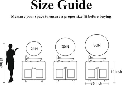24 inch Circle Wall Mirror, Brushed Bronze Metal Framed Round Mirror for Bathroom Vanity, Bedroom Decor, Living Room, Entryway