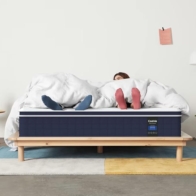 Full Size Mattress 12 Inch, Coolvie Firm Mattress Hybrid in a Box with CertiPUR-US® Certified Foam, Individual Pocket Spring for Motion Isolation & Pressure Relief- Comfort Night Sleep-100-Night Trial