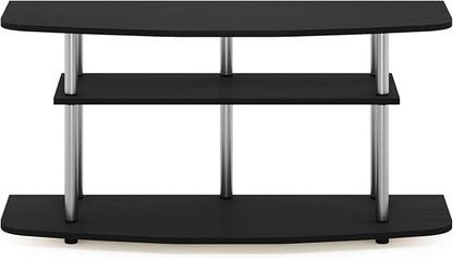 Furinno Frans Turn-N-Tube TV Stand for TV Size up to 43 Inch, 3-Tier, Black Oak