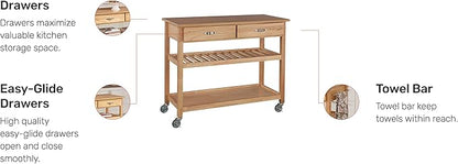 Homestyles General Line Natural Mobile Kitchen Cart