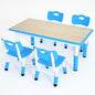 Kids Table and 4 Chairs Set，Height Adjustable Children Table & Chair，Toddlers Study Multi-Activity Table with 47.2"x23.6" Wipe-Clean Desktop，for Classrooms, Homes & Daycares