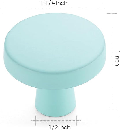 Ravinte 15 Pack Drawer Pulls 1-1/4 Inch Green Kitchen Cabinet Knobs Solid Round Dresser Handles for Simple Cupboard Hardware