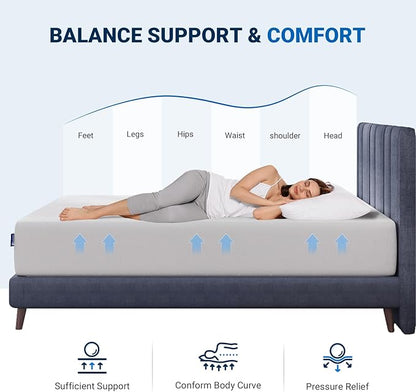 Avenco Twin Mattress 10 Inch, Memory Foam Twin Size Mattress in a Box for Comfort Sleep & Pressure Relief, CertiPUR-US Certified Mattresses Medium Firm