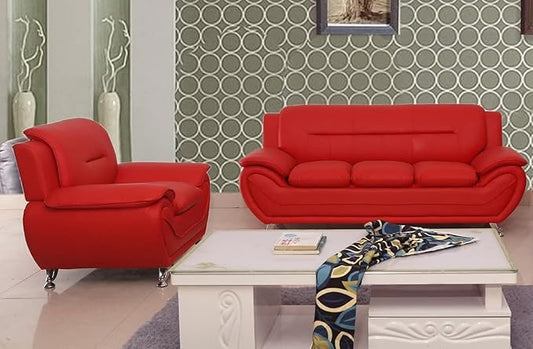 Container Furniture Direct Michael Sofa and Chair Set, Red