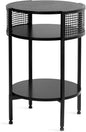Kate and Laurel Urso Modern Tiered Round Side Table, 16 x 15 x 25, Black, Transitional Two-Tier Circle Living Room Table with Storage and Metal Mesh Construction