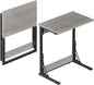 Tatub Folding TV Tray Table Set of 2, 24" Wide C-Shaped End Table for Couches, Small Sofa-Side Laptop Desk with Metal Frame for Living Room, Bedroom, Ivory White