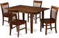 East West Furniture PSNO5-MAH-W 5 Piece Dining Table Set for 4 Includes a Rectangle Kitchen Table with Butterfly Leaf and 4 Dining Room Chairs, 32x60 Inch, Mahogany