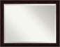 Amanti Art Brown Bathroom Mirror for Over Sink, 35x45 Coffee Bean Brown Rectangle Vanity Mirror, X-Large Casual Frame, Hangs Horizonally and Vertically, Bathroom Wall Decor, Beveled Edge from WI, USA