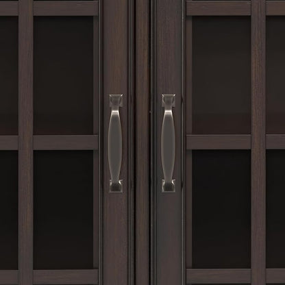 SIMPLIHOME Connaught SOLID WOOD 60 inch Wide Traditional Wide Storage Cabinet Buffet in Chestnut Brown for the Living Room, Entryway and Family Room