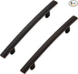 5 Pack Cabinet Handles 4" Hole Center - Curved Cabinet Pulls Oil Rubbed Bronze Drawer Pulls for Kitchen Cupboard Solid Hardware for Dresser Drawer Arch Hardware