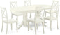 East West Furniture VABO7-LWH-W 7 Piece Dining Set Consist of an Oval Dining Room Table with Butterfly Leaf and 6 Wood Seat Chairs, 40x76 Inch, Linen White