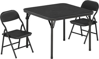 GarveeHome 3-Piece Kids Folding Table and Chairs Set, Toddlers Children's Activity Table and Chairs Set for Dining Room,Daycare,Classrooms