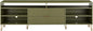 Manhattan Comfort Dumbo Mid Century Modern TV Stand for Televisions up to 80 Inches, Home Entertainment Center with Storage, 6 Shelves, 2 Drawers, No Tool Assembly, 85" Wide, Olive Green